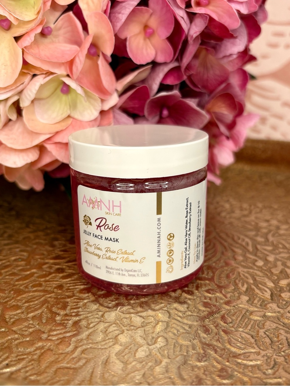 AMINAH Rose Jelly Face Mask — Pink Hydrating Treatment